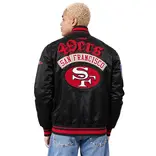 Pro Standard PS SF 49ers Best Of Rib Satin Jacket Blk/Red/Blk