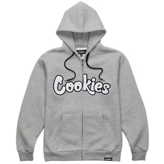 Cookies Cookies Original Mint Zip Front Hoodie Grey Heather/Wht