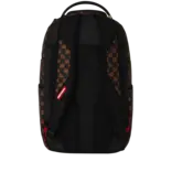Sprayground Sprayground Brown and Cream Drip Check Shark DLXSV Backpack