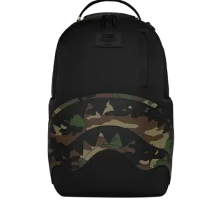 Sprayground Sprayground Shark Central Black Nylon Camo Embossed Shark DLXSV Backpack