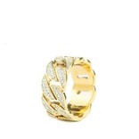 GoldGods Diamond Cuban Ring Gold