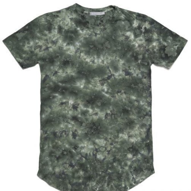 Entity Scallop Hem Knit Shirt Camo Tie Dye