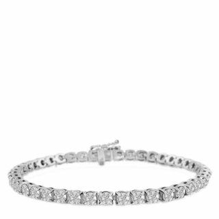 GoldGods 4mm 7.5 Diamond Tennis Bracelet Wht Gold