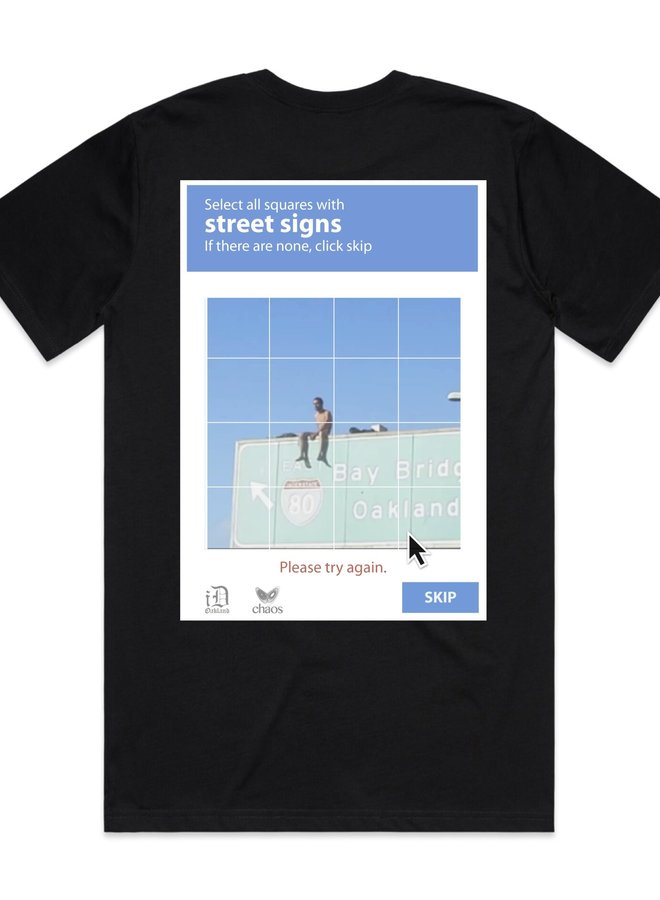 SECOND CHAOS X iD NOT A ROBOT TEE BLACK