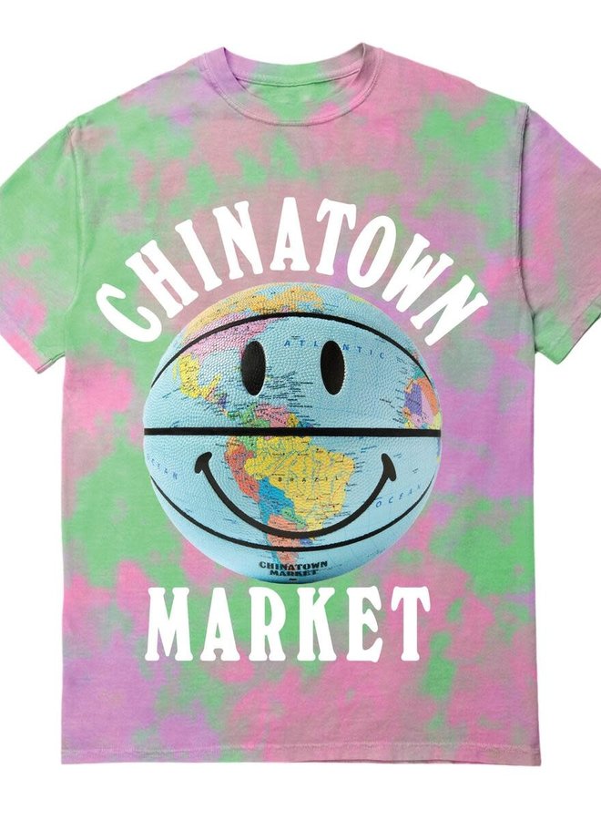 TIE DYE SMILEY GLOBE TEE