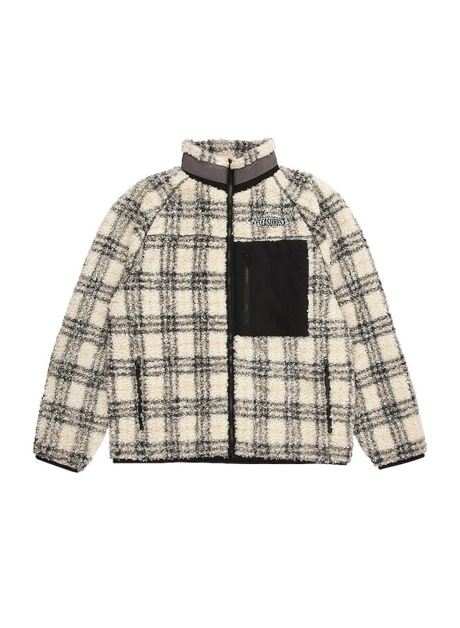 WRAITH POODLE POLAR FLEECE JACKET (WHITE/GREY)