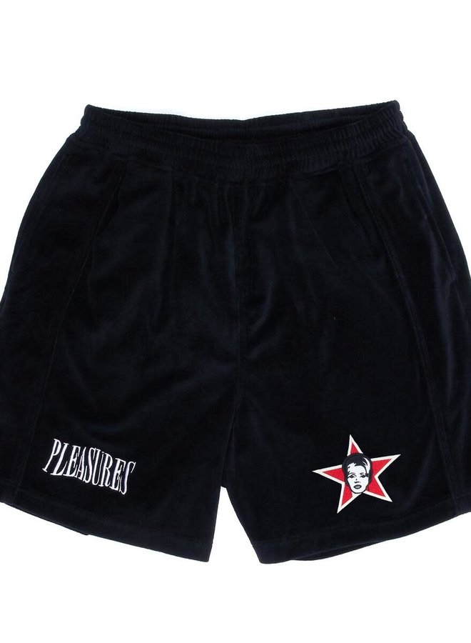 PARTY ANIMAL VELOUR SHORTS - BLACK