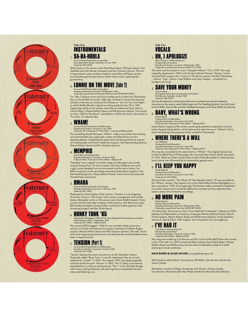Ace (LP) Lonnie Mack - Sa-Ba-Hoola! - Two Sides Of Lonnie Mack: Fraternity Recordings 1963-1967