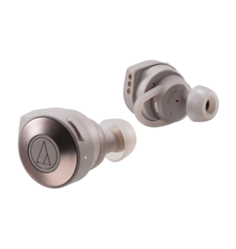 Audio-Technica - Solid Bass Wireless In-Ear Headphones (Khaki/White) ATH-CKS5TW
