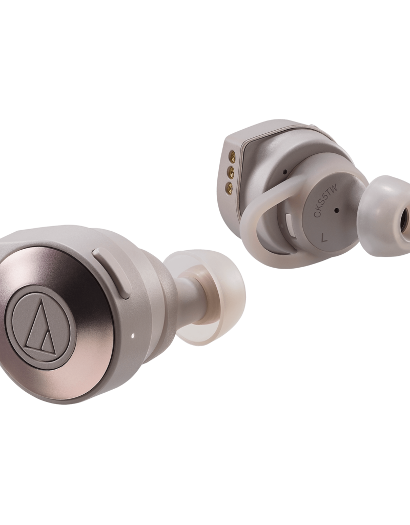 Audio-Technica - Solid Bass Wireless In-Ear Headphones (Khaki/White) ATH-CKS5TW