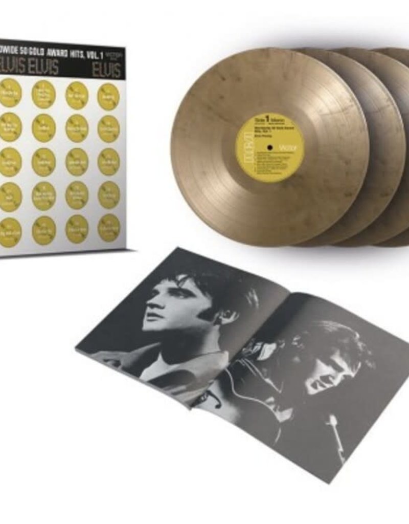 (LP) Elvis Presley - Worldwide 50 Gold Award Hits Vol. 1 (4LP) Gold & Black Marbled Vinyl