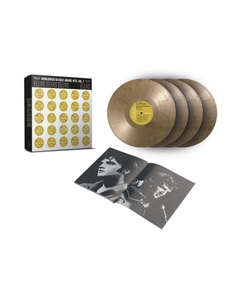 (LP) Elvis Presley - Worldwide 50 Gold Award Hits Vol. 1 (4LP) Gold & Black Marbled Vinyl