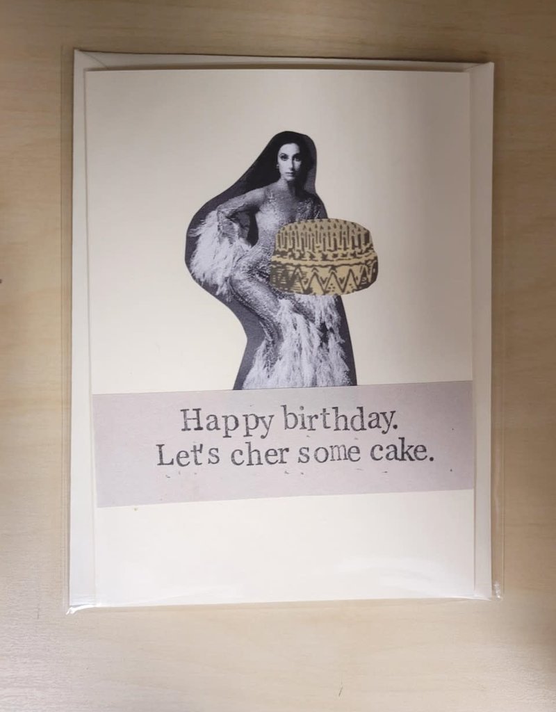 (Cards) Let's Cher Some Cake Funny Cher  Birthday Card