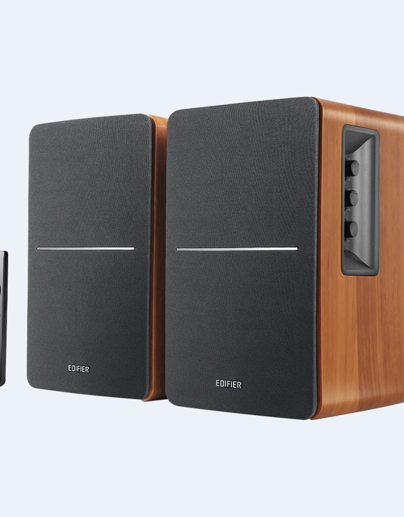 Edifier Edifier Bluetooth Bookshelf Speakers  (Brown Wood)