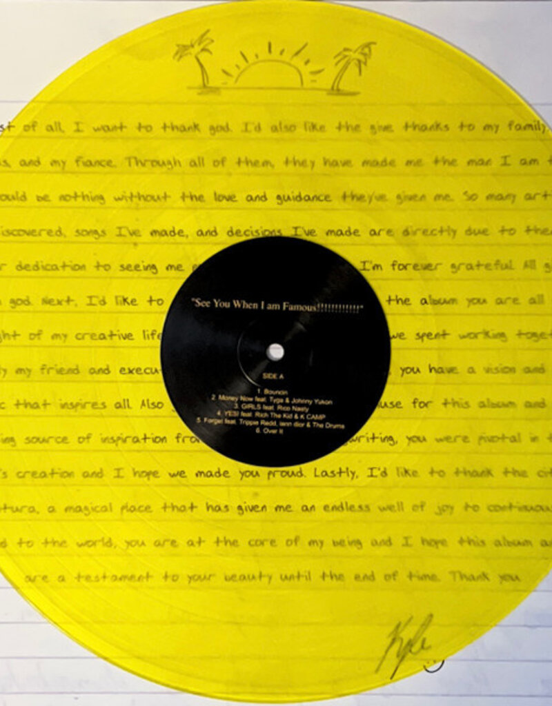 (Used LP) Kyle Harvey - See You When I'm Famous!!!!!!!!!!!! (Yellow Vinyl)