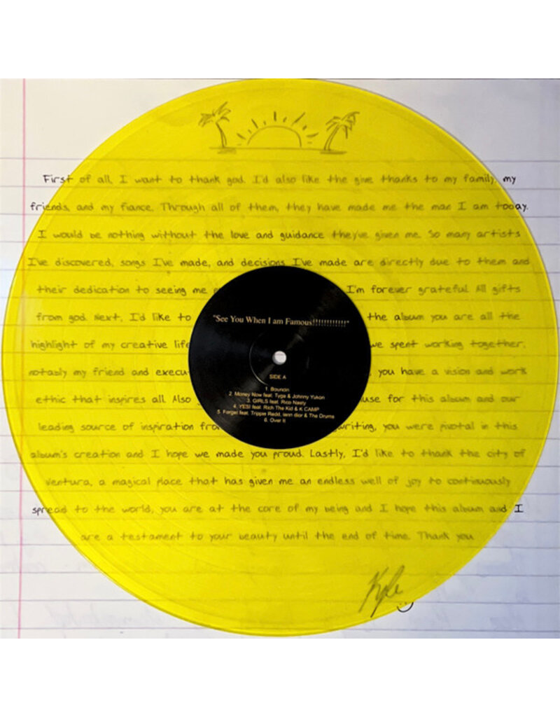 (Used LP) Kyle Harvey - See You When I'm Famous!!!!!!!!!!!! (Yellow Vinyl)