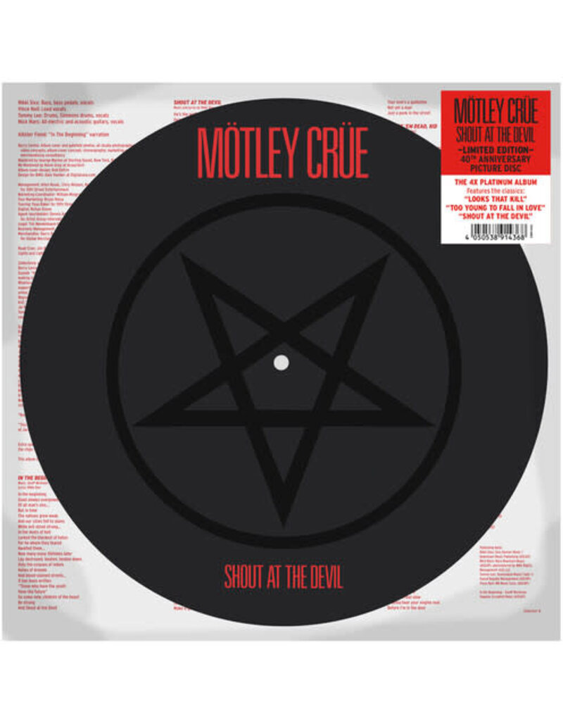 BMG Rights Management (LP) Motley Crue - Shout At The Devil: 40th Anniversary (Limited Edition Picture Disc)