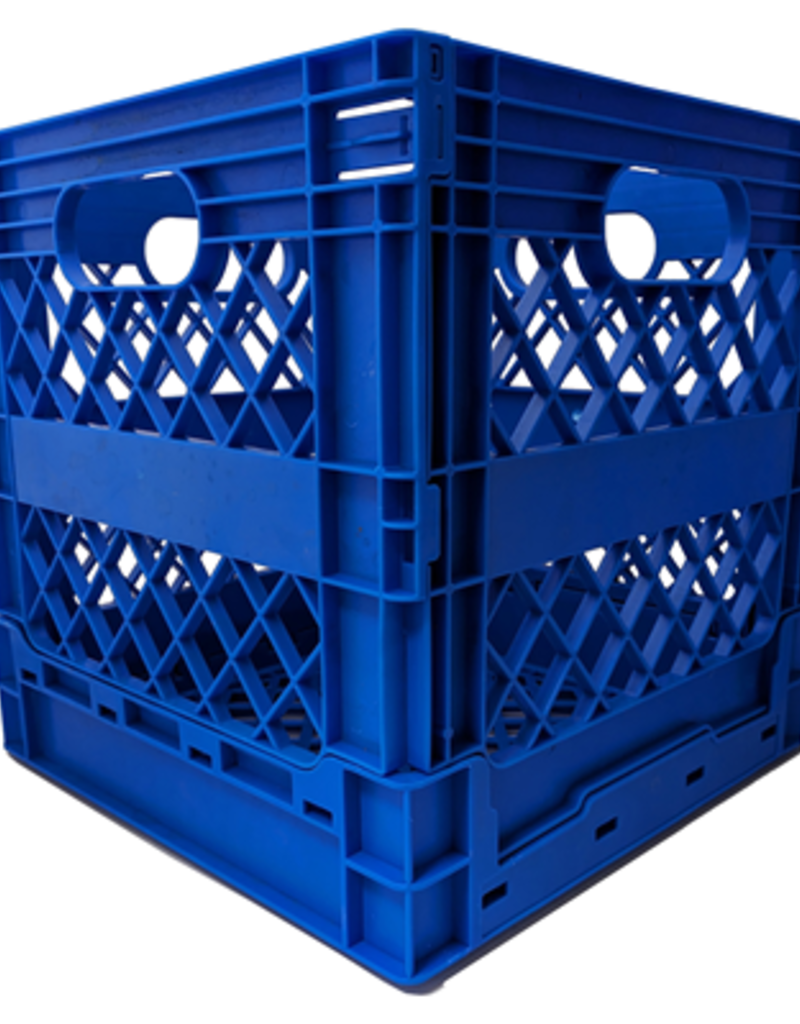 Microforum Distribution Collapsible Record Crate (Blue) 14" x 14" x 14"
