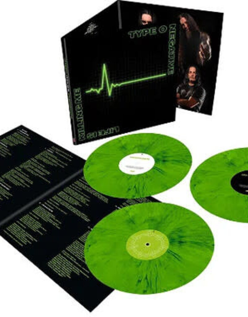 (LP) Type O Negative - Life Is Killing Me: 20th Anniversary Edition (3LP) Green & Black Mixed Coloured Vinyl)
