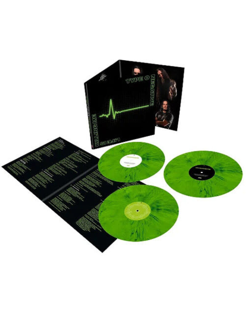 (LP) Type O Negative - Life Is Killing Me: 20th Anniversary Edition (3LP) Green & Black Mixed Coloured Vinyl)
