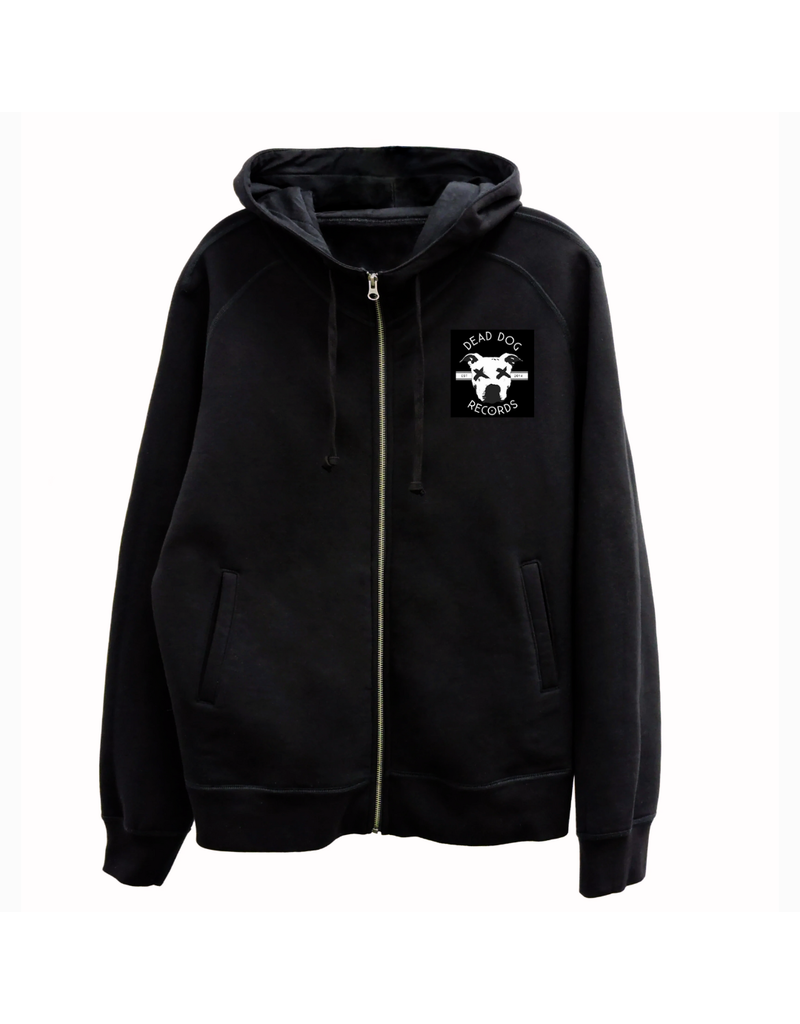 Dead Dog Zip-UP Hoodie - Crest Logo w/ Biker Patch Back