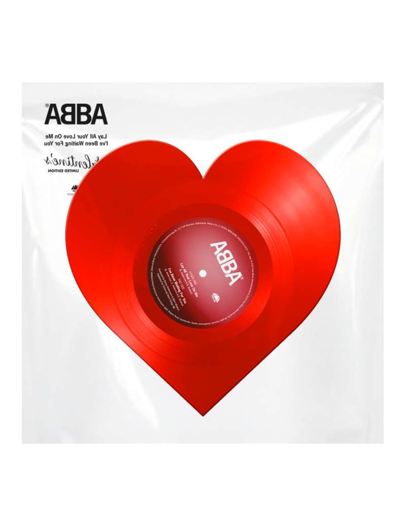 (LP) ABBA - Lay All Your Love On Me / I've Been Waiting For You (Heart-Shaped Red 12" Vinyl)