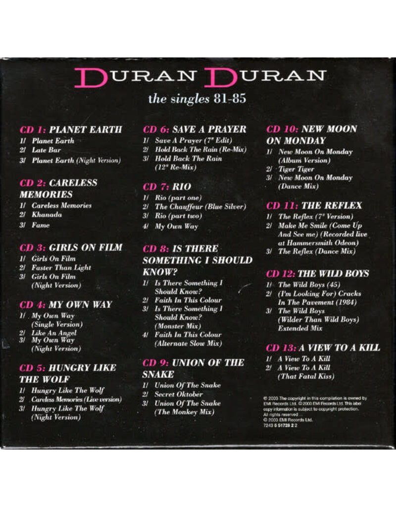 (Used CD) Duran Duran – The Singles 81-85 (15 CD Singles + Book)