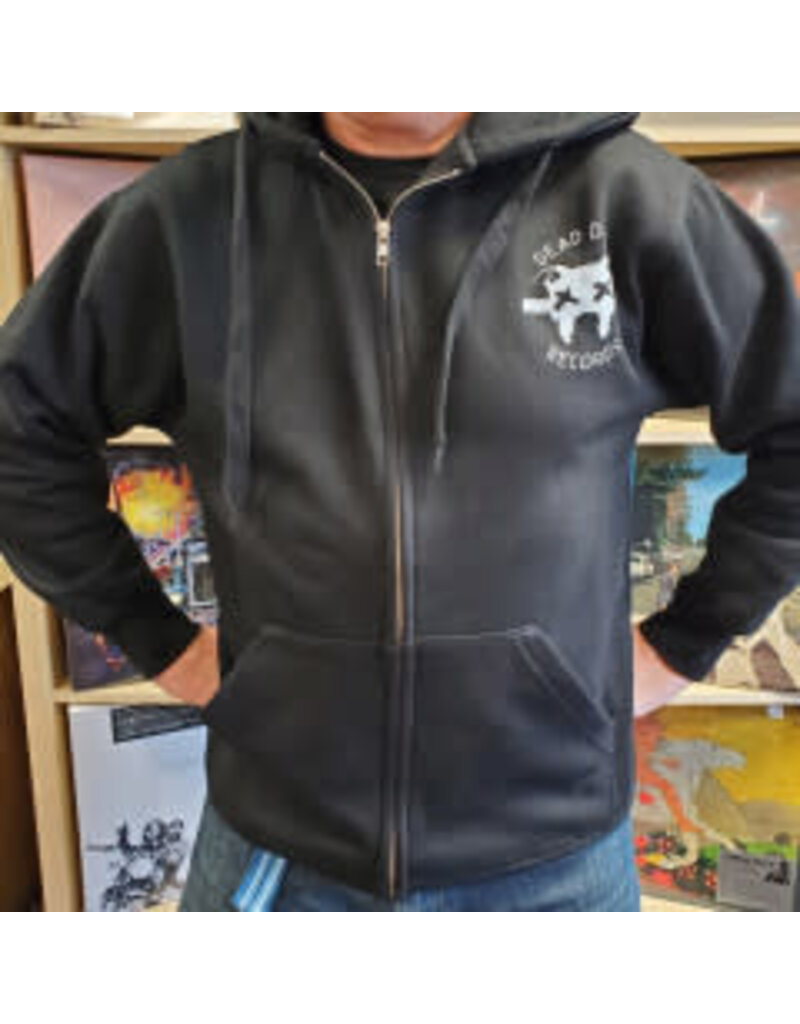 Dead Dog Zip-UP Hoodie - Crest Logo w/ Biker Patch Back
