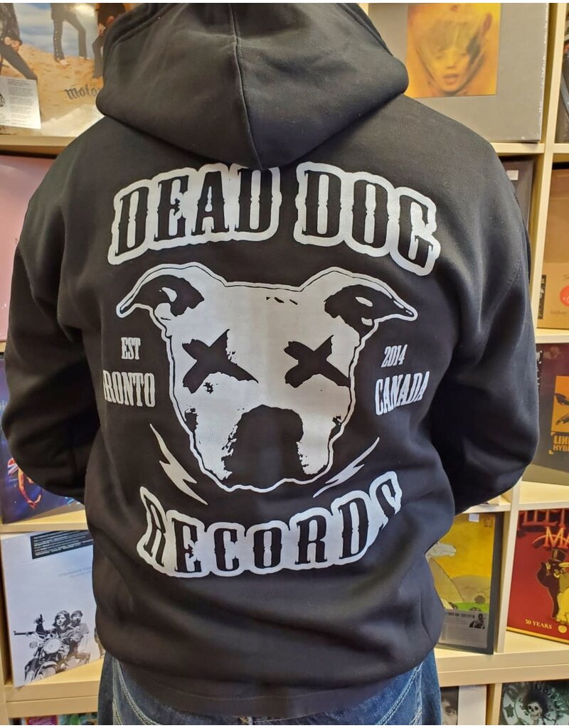 Dead Dog Zip-UP Hoodie - Crest Logo w/ Biker Patch Back