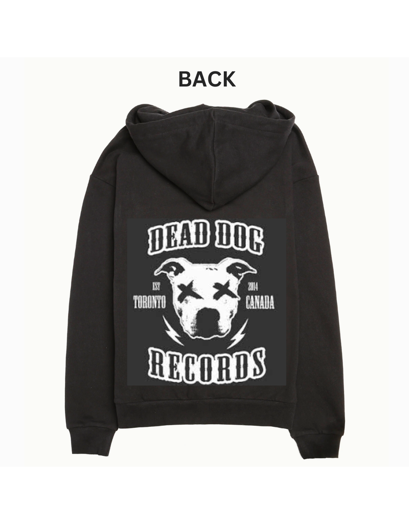 Dead Dog Zip-UP Hoodie - Crest Logo w/ Biker Patch Back