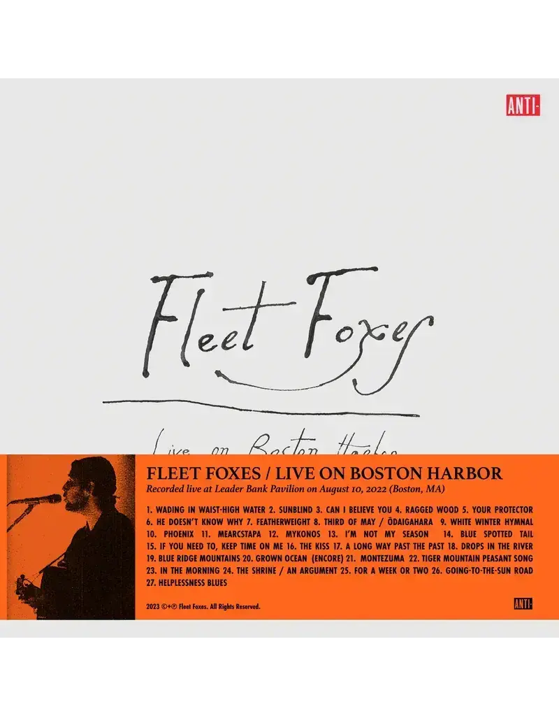 (LP) Fleet Foxes - Live on Boston Harbor (Peach Vinyl) (3LP)