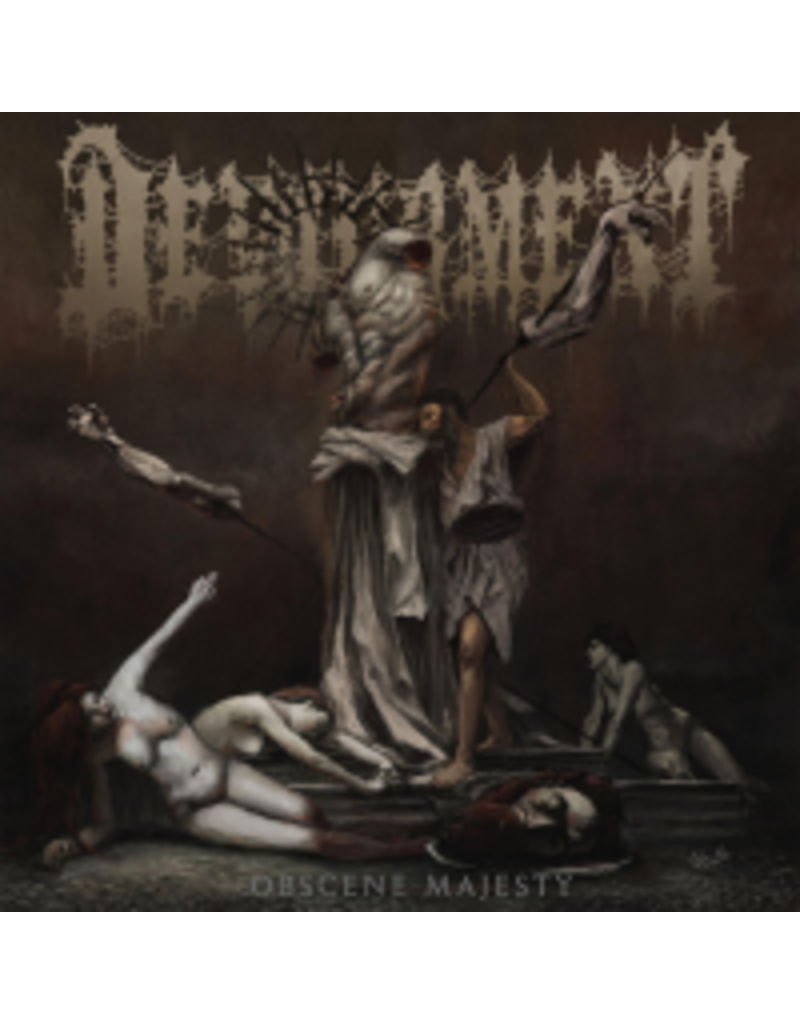 Relapse Records (LP) Devourment - Obscene Majesty (GOLD, BROWN AND BONE WHITE TRI-COLOR W/RED, OXBLOOD AND BONE WHITE SPLATTER VINYL)