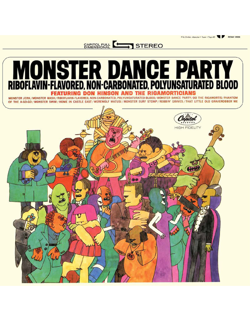 (LP) Don Hinson and The Rigamorticians - Monster Dance Party (Orange & Black Pumpkin Splatter Vinyl) (2025 Reissue)