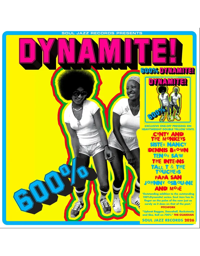 (LP) Various Artists - Soul Jazz Records Presents: 600% DYNAMITE! Ska, Soul, Rocksteady, Funk and Dub in Jamaica (Transparent Yellow Vinyl) (2LP)