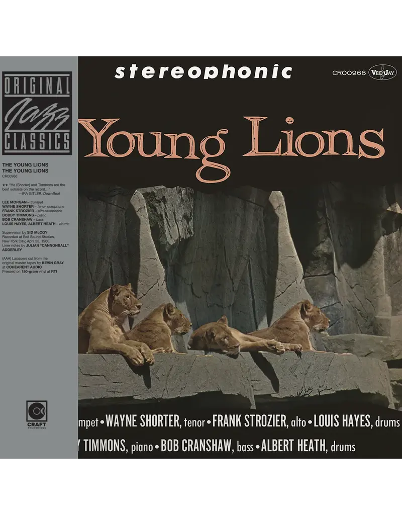 Concord Jazz (LP) The Young Lions - The Young Lions (Original Jazz Classics Series) [Wayne Shorter, Frank Strozier, Lee Morgan, Bobby Timmons, Bob Cranshaw, Albert Heath and Louis Hayes]