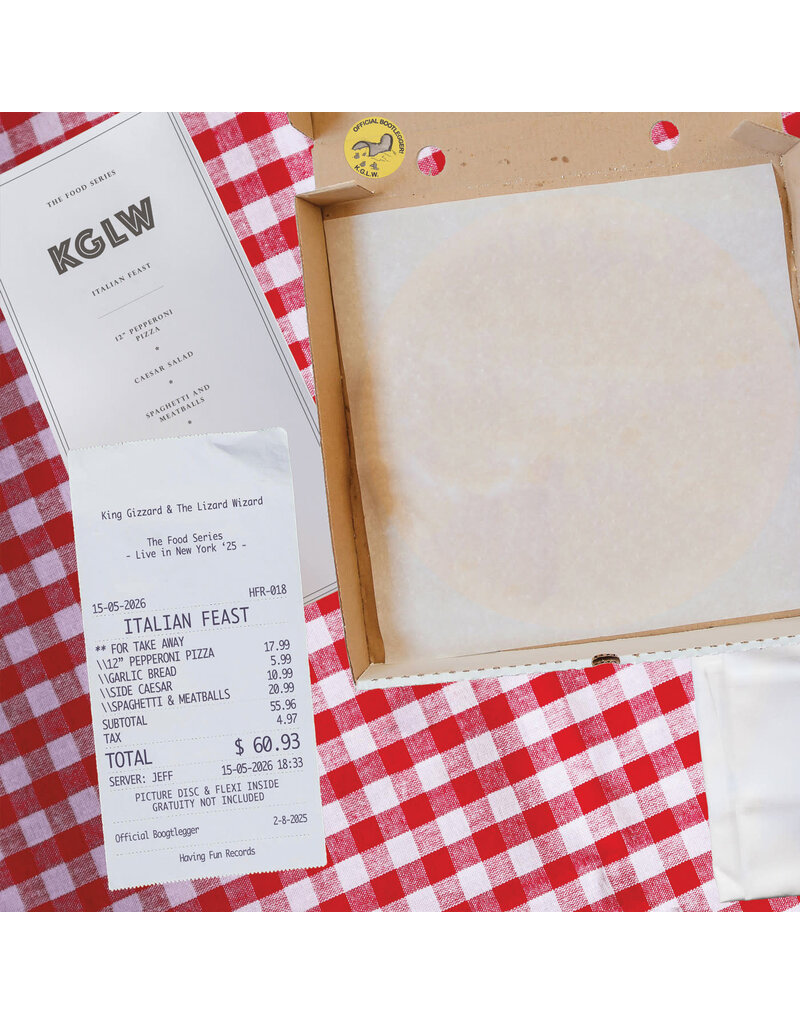 (LP) King Gizzard and The Lizard Wizard - Italian Feast (Pizza & Spaghetti + Meatballs Picture Disc Vinyl, Caesar Salad flexi 7" + napkin)