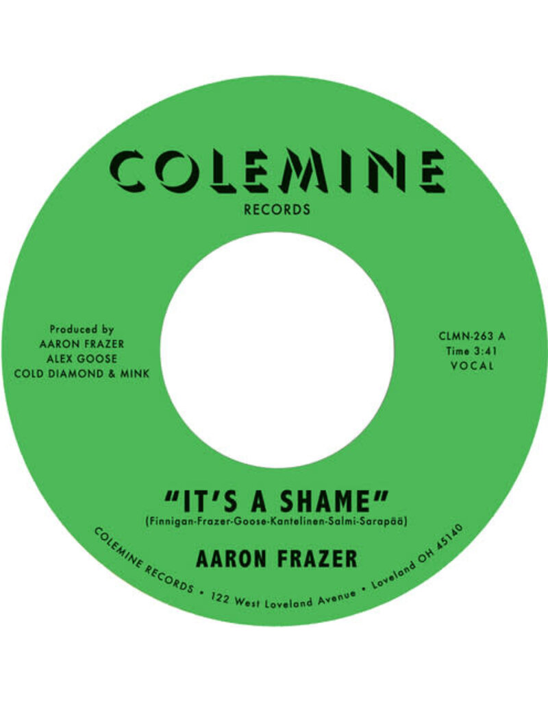 (LP) Aaron Frazer - It's A Shame/The Fool (7") Natural with green swirl coloured Vinyl