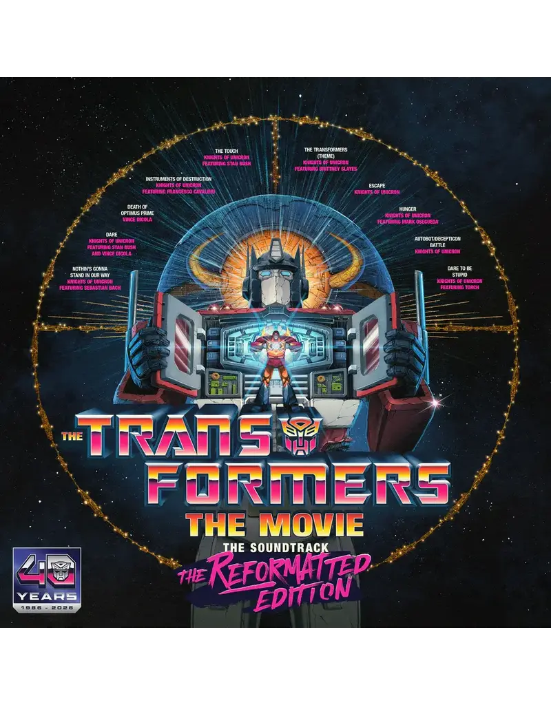 (LP) Various Artists - Transformers: The Movie, The Soundtrack, The Reformatted Edition (Limited Energon Pink Vinyl)