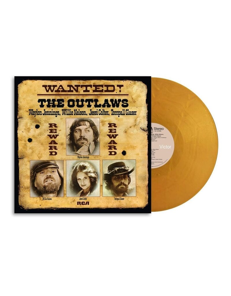 (LP) Waylon Jennings, Willie Nelson, Jessi Colter, Tompall Glaser - Wanted! The Outlaws (50th Anniversary) (Gold Coloured Vinyl)