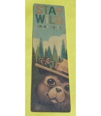 Lantern Press Wooden Bookmark / Smokey the Bear and Squirrel