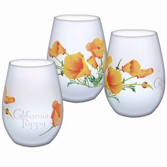 SF Mercantile California Poppy Stemless Wine Glass