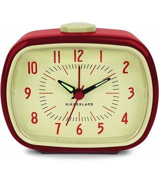 Kikkerland Retro Alarm Clock - Red