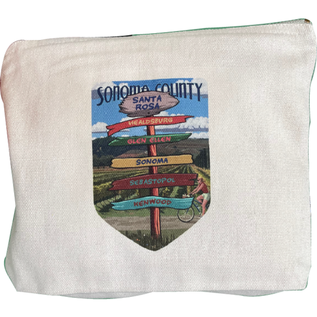 Sonoma County Signpost Zippered Bag