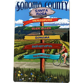 Lantern Press Metal Sign - Sonoma County Signpost