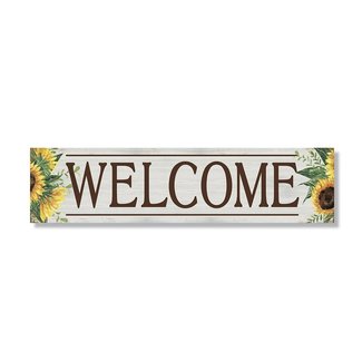 Welcome With Sunflowers Hang Outs Sign