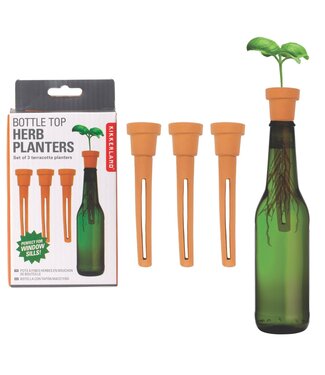 Kikkerland Bottle Top Herb Planters