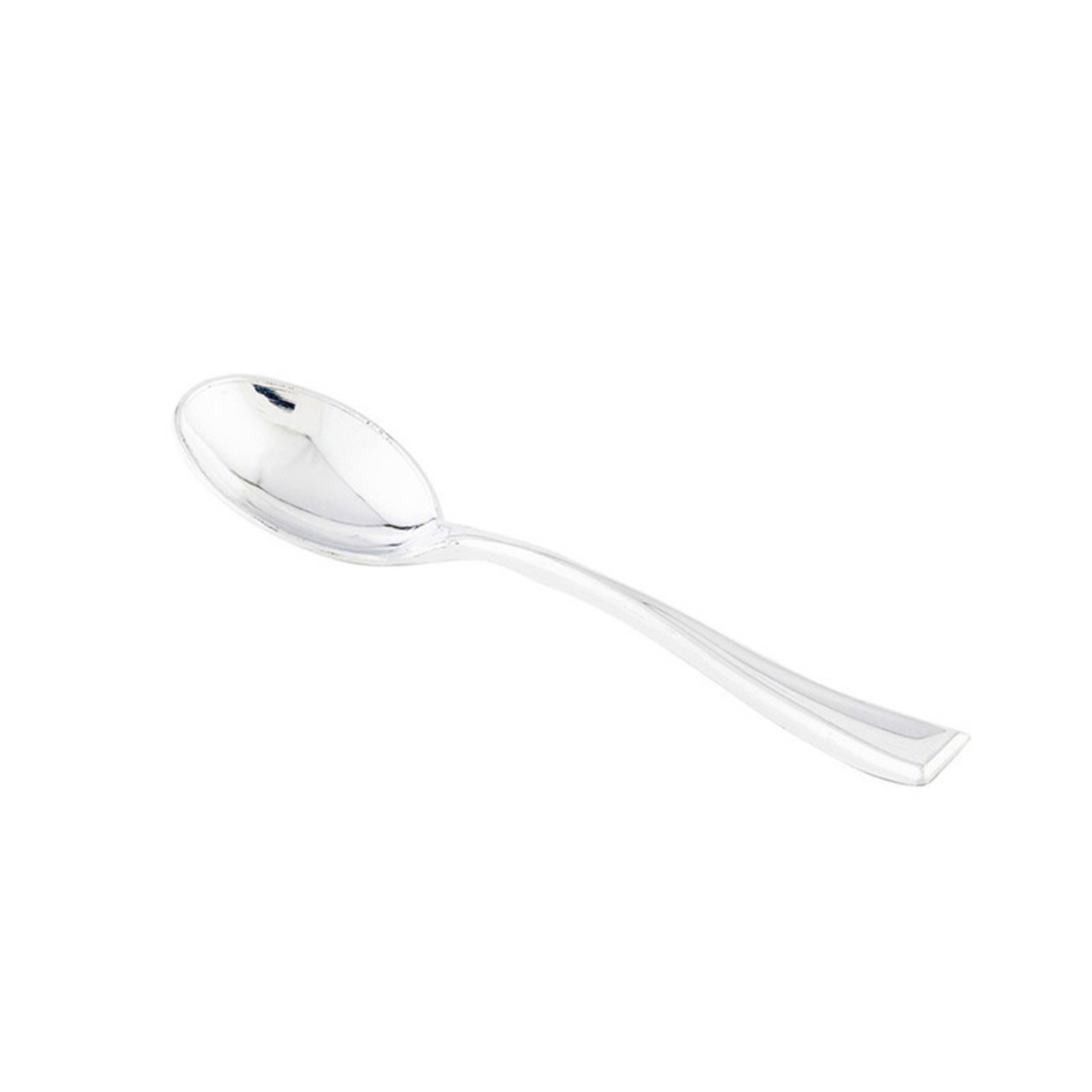 Sweet Flavor Plasticware - Mini Spoon, Silver - 4'' (50ct), CS50900-S