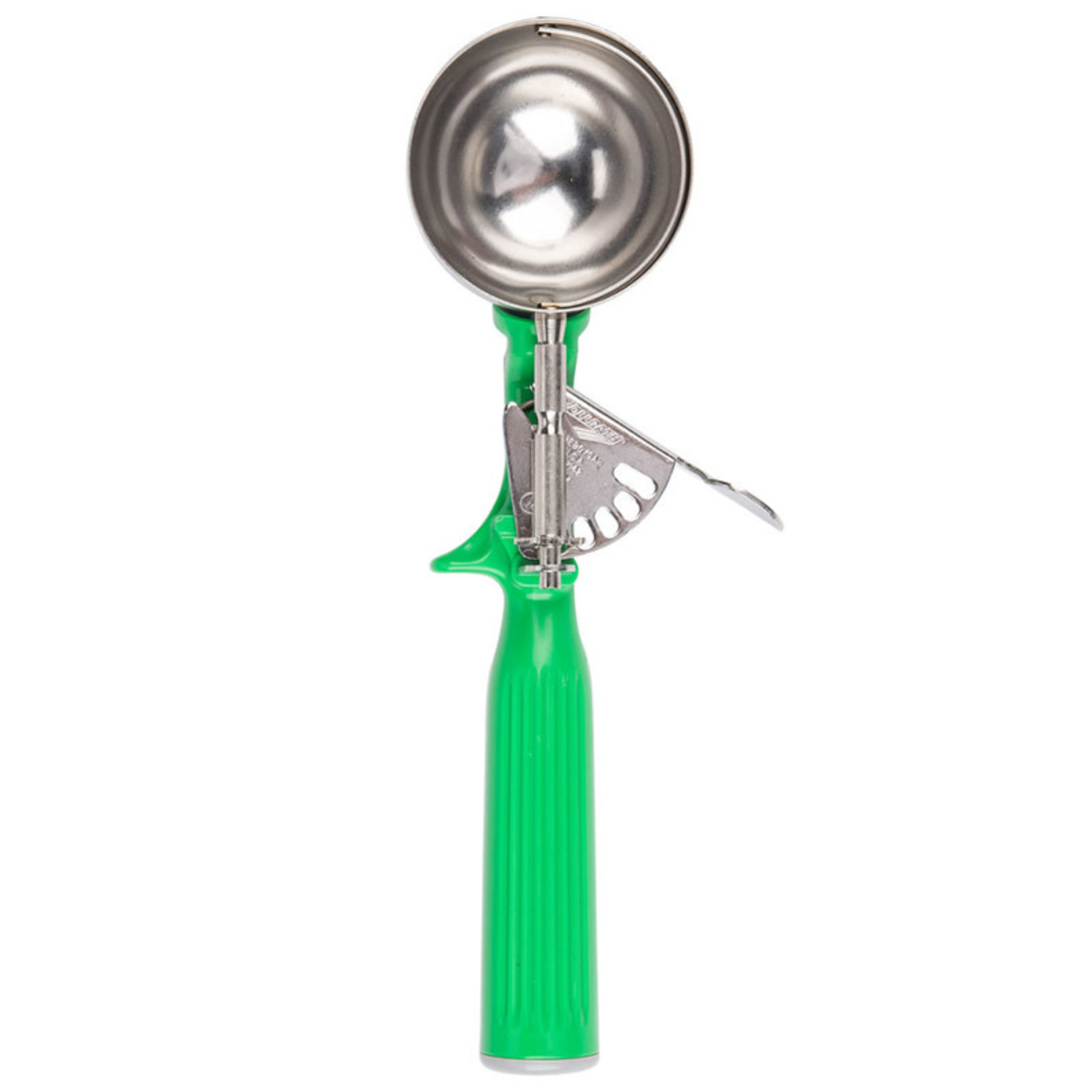 60300-12 - Stainless Steel Disher Scoop #12 Size 3.3 oz - Green