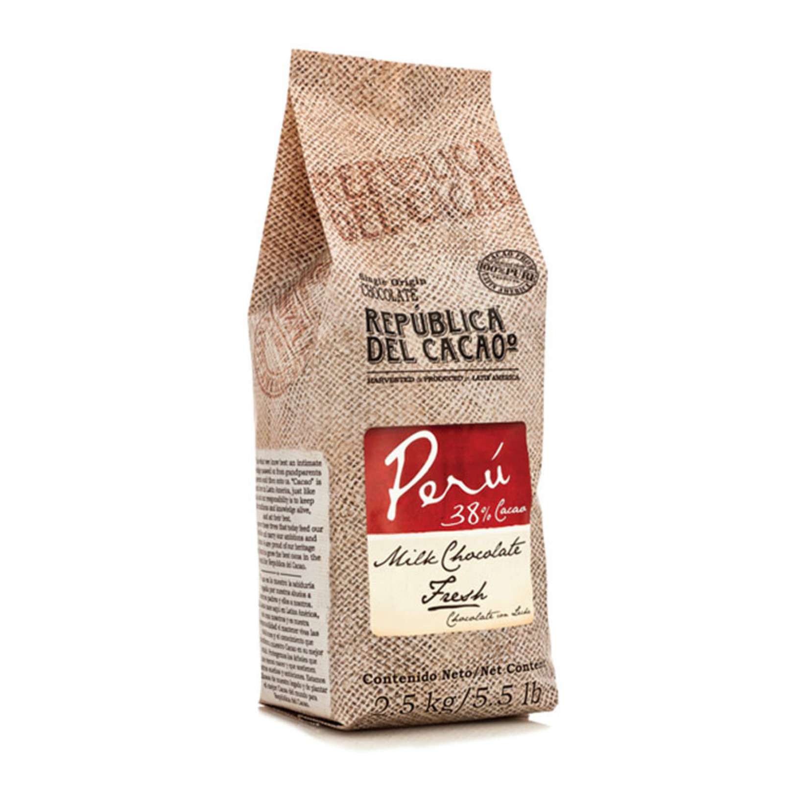 Republica del Cacao Republica del  Cacao - Peru Milk  Chocolate 38% - 5.5 lb