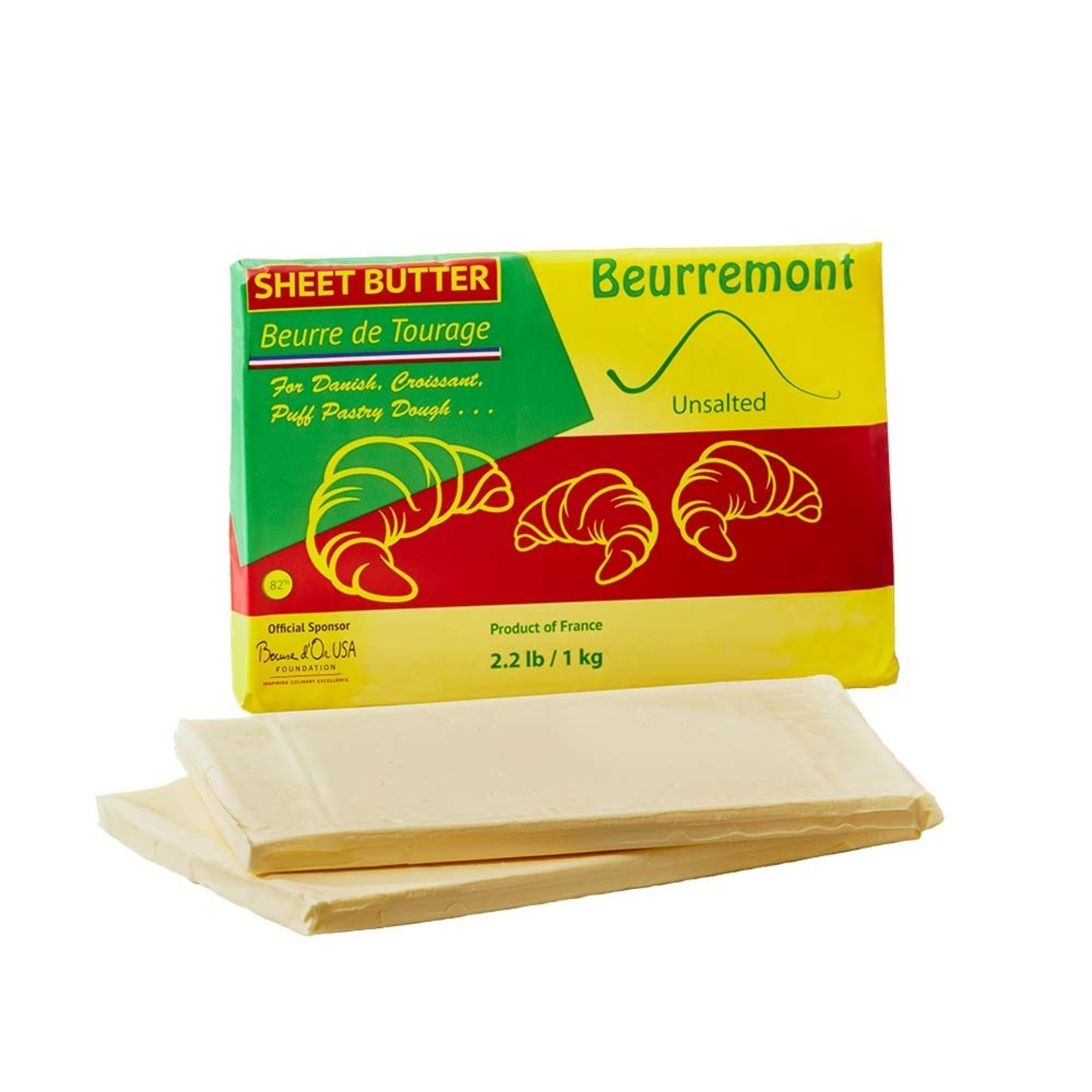 Beurre tourage doux ISIGNY en plaque, le carton